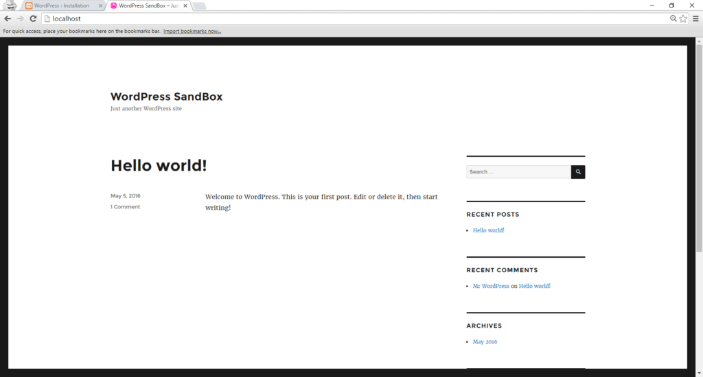 Wordpress Homepage