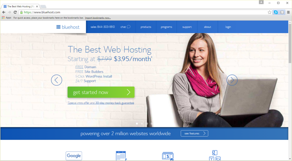 BlueHost Homepage